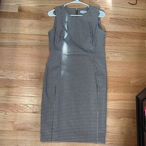 Calvin Klein Black and White Patterned Midi Dress